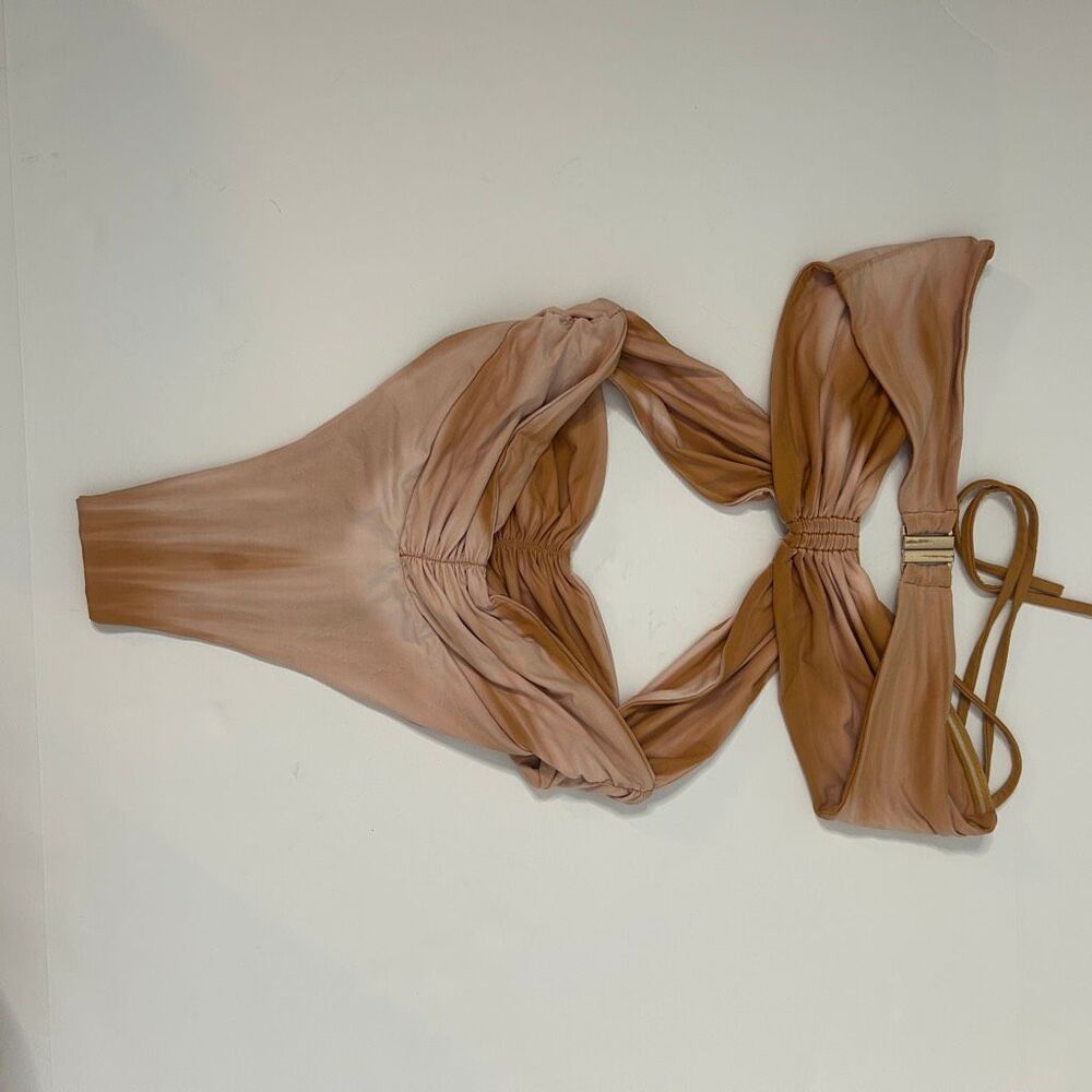 RIOT SWIM PHOENIX ONE PIECE SWIMSUIT OMBRÉ BEIGE MEDIUM - Picture 2 of 4